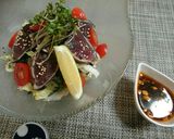 カツオのたたきと炒め野菜のサラダ作り方3写真