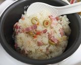 炊飯器で作るオリーブとベーコンのピラフ作り方7写真