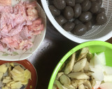 簡単‼️鶏皮で野菜いっぱいモツ煮風作り方1写真