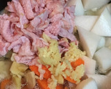 簡単‼️鶏皮で野菜いっぱいモツ煮風作り方2写真