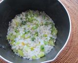 麦入りで♪大根菜のリゾット作り方4写真