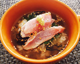 手巻き寿司の残りで☆海鮮お茶漬け作り方2写真