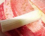 豚肉生姜焼き用肉でボリュームネギ巻き焼き作り方1写真