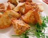 餃子の皮で☆さば缶&おからのサモサ作り方6写真