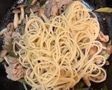 時短⭐︎豚肉とねぎのガーリック醤油パスタ作り方7写真