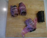 ハロウィン！肉巻きミイラおにぎり作り方4写真