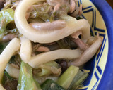 簡単焼きうどん!めかぶ 梅干 生姜焼きで作り方3写真