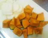 かぼちゃとチキンのクリーム作り方1写真