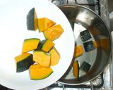 かぼちゃの小豆の簡単煮物♪あずきあん作り方3写真