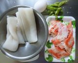 フワプリ食感♪烏賊と蟹カマの蒸し物②作り方1写真