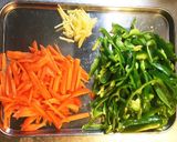 ピーマンとにんじんのきんぴら。作り方1写真
