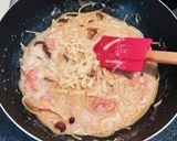 鮭ときのこのワンポットクリームパスタ作り方4写真