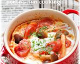 レンジde簡単卵のココット＊トマトソース作り方6写真
