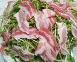 豆苗と豚バラの温サラダ作り方3写真