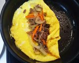野菜とひき肉入り♪我が家のオムレツ作り方5写真