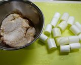 風邪予防！たっぷり葱と鶏肉のめんつゆ煮作り方1写真