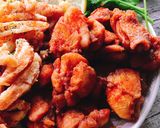 【キャラ弁】新幹線オニギリとケチャ唐揚げ作り方1写真