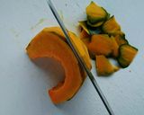 ハロウィンに☆お菓子なかぼちゃコロッケ。作り方1写真