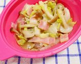 白菜としめじのレンチン蒸し作り方5写真