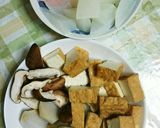 厚揚げと里芋で♪豚肉入りこっくり味噌炒め作り方1写真
