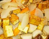 厚揚げと里芋で♪豚肉入りこっくり味噌炒め作り方7写真