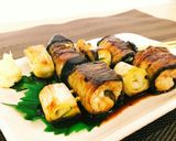やわらか鶏つくねのナスロールねぎま串焼き作り方17写真