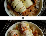ハロウィン朝食☆ミイラ男のねこまんま！作り方4写真