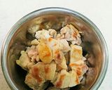 さつまいもと鶏肉の煮物作り方4写真