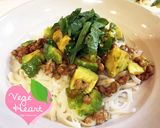 グルテンフリー米粉麺のアボカド納豆パスタ作り方3写真