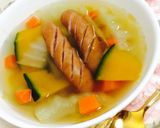冬の野菜で白菜かぼちゃ和風スープ!レンジ作り方9写真