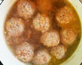 ふんわり肉だんごのニラ玉スープ作り方6写真