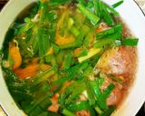 ふんわり肉だんごのニラ玉スープ作り方8写真