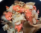 白だし・節約♪鮭と舞茸の炊き込みご飯作り方6写真