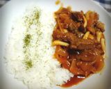 安いステーキ肉でビーフストロガノフ風作り方6写真