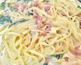 ほうれん草のチーズクリームパスタ作り方5写真