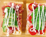 簡単☆挽肉とアボカドの油揚げピザ作り方3写真
