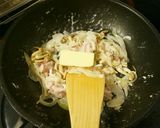 m簡単！きのこと豚の味噌クリームパスタ作り方3写真