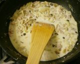 m簡単！きのこと豚の味噌クリームパスタ作り方4写真
