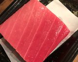 胡麻とスダチで食べる中トロの炙り作り方1写真