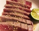 胡麻とスダチで食べる中トロの炙り作り方4写真