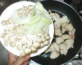 簡単辛子明太子炒め♪鶏むね肉しめじ小松菜作り方8写真