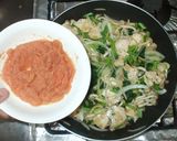 簡単辛子明太子炒め♪鶏むね肉しめじ小松菜作り方10写真