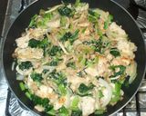 簡単辛子明太子炒め♪鶏むね肉しめじ小松菜作り方11写真