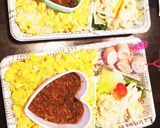 ハートのそぼろ弁当作り方3写真