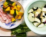 南瓜がホックホク♡なすがトロットロな煮物作り方1写真
