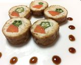 簡単！オクラと人参の鶏ミンチ巻き♪作り方8写真