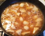 里いもと鶏ひき肉のにんにくあんかけ作り方3写真