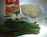 ダシダで小松菜ともやし炒め作り方1写真
