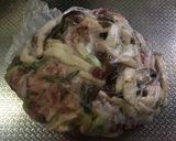 牛肉としめじの茶巾卵スープ♡作り方1写真