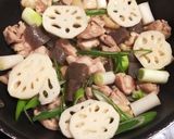 簡単レンコンとこんにゃくの鶏すき風テリ煮作り方3写真